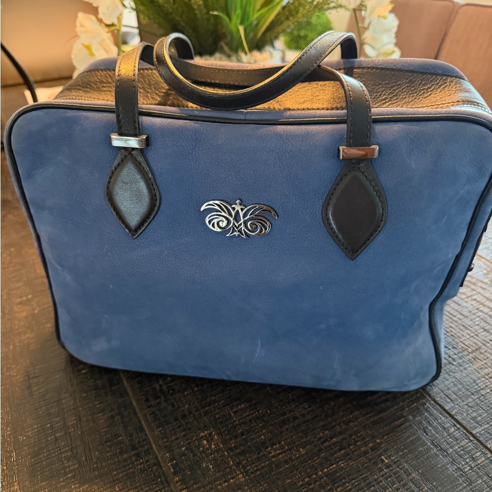Blue and Black Handbag